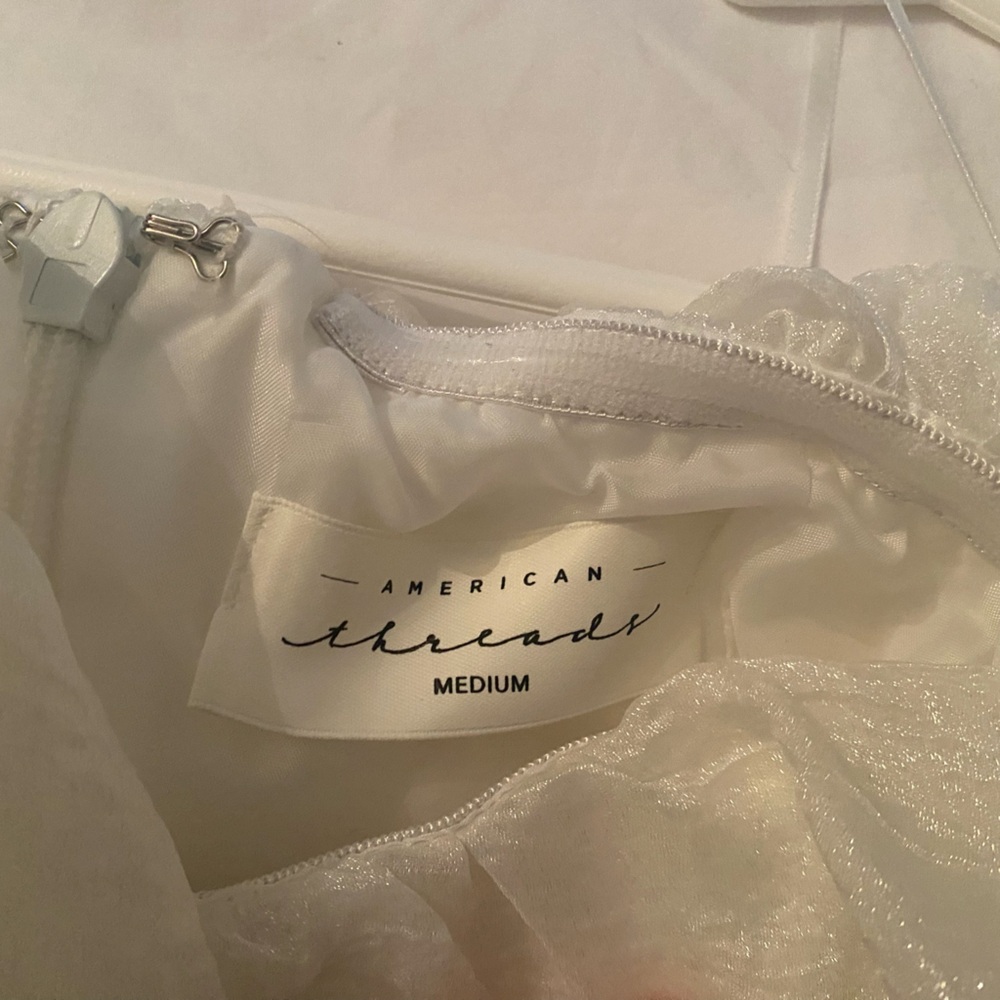 American Threads White Dress with Ruffles - Picture 3 of 3